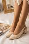 Women's Short Night Open Back Skin Laced Comfortable Heeled Shoes - 2