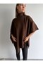 Turtleneck Asymmetrical Cut Knitwear Poncho Aw26Kz00094 - 4