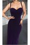 Evening Dress Maxi Collar Strap Slit Dress - 3