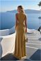 Glittery Evening Dress with Stand Collar and Detailed Stone Embellishments - 4