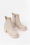 Women's Thick Elastic Heeled Zippered Non-Slip Comfort Boots - 5