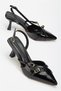Women's Davet Lightweight Balanced Patent Leather Comfortable Heeled Shoes