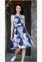 Bicycle Long Evening Dress Midi Sleeves Belted Collar Dress