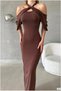 Glittery Low-Cut Fabric Strap Dress - 2