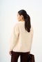 Women's Collar Buttoned Feather Detail Knitwear Cardigan Cream - 5