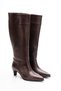 Women's Short Heeled Pointed Toe Skin Above Knee Boots