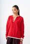 Women's Half Button Detail Knitwear Sweater Red
