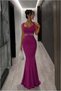 Evening Dress with Collar Detail and Straps, Stone Embellished Dress - 4