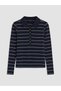 Nevavm Farkıyla Lcw Everyday Navy Blue Camisole Striped Super Skinny & Extra Narrow Long Sleeve Women's Bo - 5