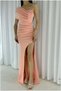 Scuba One-Shoulder Fabric Slit Stretchy Dress - 5