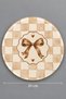 Cam Nihale |   Beige Lady Themed Bow Glass Trivet |   8 mm |   Diameter 20cm - 6