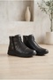 Genuine Leather Front Zippered Comfort Casual Boots with Colorful Details - 2