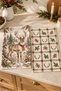 Woodland Deer Pine Tree Brown Cream Plaid Christmas Patterned 2-Piece Kitchen Towel Set 35X55 - 5
