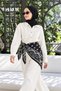 Drop Pattern Black-White Soft Foulard Scarf 90X90 cm
