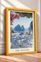 Cala Goloritze Scenic Terrace Table Framed Painting Italy Poster Wall Decor Itn071 - 2