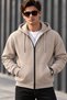 Men's Winter Standard Fit Regular Cut 3 Thread Fleece Lined Hooded Zipper Sweatshirt Jacket - 4