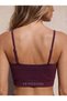 Women's Burgundy Thin Strap Adjustable Sports Bustier Bralet - 2