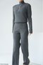 Women's Anthracite Zippered Sweater - Tapered Leg Pants Hair Knit 2-Piece Knitwear Set - 2