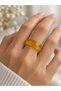 Agate Stone Thick Ring – Honey Yellow Variegated – 9*4mm Thickness (63800) - the Price Is for 1 Ring