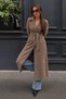 Women's Belted Double-Breasted Collar Long Cashmere Mink Coat - 2