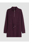 Seray New Season Mürdüm Soft Touch Oversize Women's Sweatshirt Tunic - 5