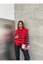 Crew Neck Shawl Detailed Striped Knitwear Sweater Aw26Kz00101 - 4