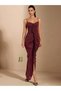 Rochie maxi, vișiniu - 3