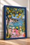 Four Friends under the Lemon Tree Framed Painting Italy Poster Living Room Kitchen Wall Decor Itn079 - 2