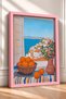 Coastal Town and Oranges from the Window Framed Painting Italy Poster Wall Decor Itn062 - 2