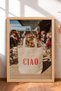 Red Ciao Written Bag and Wooden Table Framed Painting Italy Poster Wall Decor Itn075