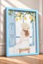 I Love Italy Woman in Hat and Lemons Framed Painting Italy Poster Wall Decor Itn064 - 2