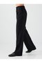 Anthracite High Comfortable Cut Wide Leg Canvas Trousers - 7