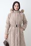 Belted Pocket Detail Milk Coffee Quilted Coat - 2