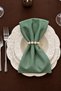 Emerald 12-Piece Fabric Napkin Set 45X45Cm |   25 Pieces with Pearl Ring and Bag |   Guest House and Dowry Tableware Presentation Napkin - 3