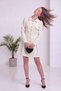 Women's Shirt Collar Gold Buttoned Long Sleeve Mini Dress Black, Ecru, Brown - 3
