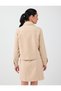 Beige Pocket Detailed Shirt Collar Cashmere Jacket - 7