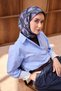 Twill Silk Scarf Aurelia Navy Blue - 2
