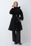 Belted Pocket Detail Black Quilted Coat