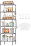 6-Tier Metal Shelving Unit,Adjustable Wire Shelving Unit(Silver)