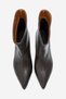 Women's Enzo Bitter Brown Faux Leather Pull-On Boots Thin Heeled Boots - 5