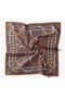 Twill Silk Scarf Belt Print Chocolate Brown - 5