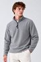 Men's Gray Half-Zip Comfortable Fleece - 6