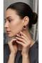 Women's Gold Textured Framed Marbled Oval Enamel Earrings - Pearlescent Purple