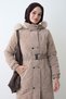 Belted Double Snap Milk Brown Quilted Coat - 2