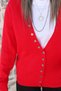 Red Standard Size Asymmetrical Multi-Button Knitwear - 3