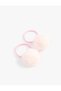 Set of 2 Elastic Hair Clips with Pom Poms - 2