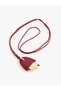Faux Leather String Pendant Necklace - 2