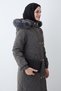 Anthracite Quilted Coat with Belt and Double Snap Fasteners - 4