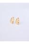 Gold Color 100% Brass Textured Curved Hoop Earrings