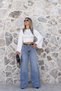 Ecru Side Gathered Bat Sleeve Blouse - 2